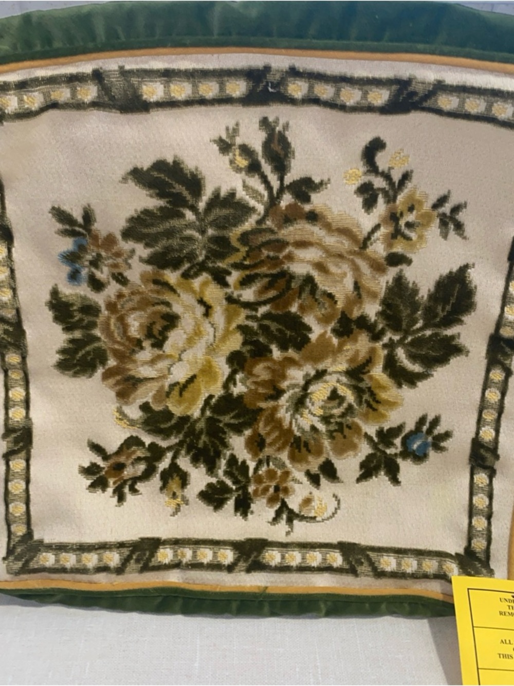 Vintage Velour Velvet Tapestry Style‎ Pillow Case 12”x12”Floral